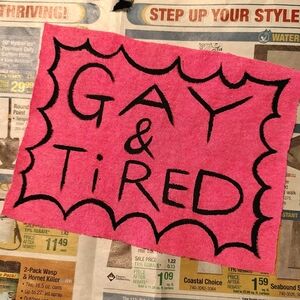 Hot Pink GAY & TIRED Patch